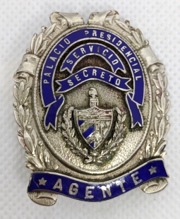 Fantastic Early 1950s Cuban Presidential Palace Secret Service Agent Badge